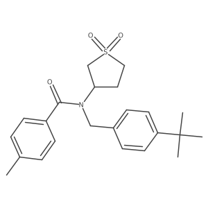 N-(4-tert-butylbenzyl)-N-(1,1-dioxidotetrahydrothiophen-3-yl)-4-methylbenzamide结构式
