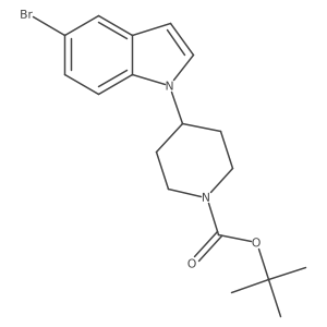 tert-butyl 4-(5-bromo-1H-indol-1-yl)piperidine-1-carboxylate结构式