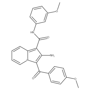2-amino-3-(4-methoxybenzoyl)-N-(3-methoxyphenyl)indolizine-1-carboxamide结构式