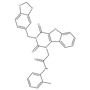 2-(3-(benzo[d][1,3]dioxol-5-ylmethyl)-2,4-dioxo-3,4-dihydrobenzofuro[3,2-d]pyrimidin-1(2H)-yl)-N-(o-tolyl)acetamide Structure