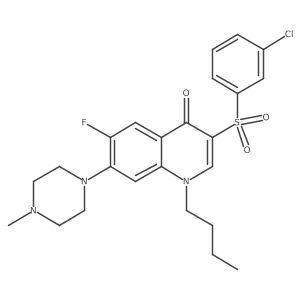 1-butyl-3-((3-chlorophenyl)sulfonyl)-6-fluoro-7-(4-methylpiperazin-1-yl)quinolin-4(1H)-one Structure
