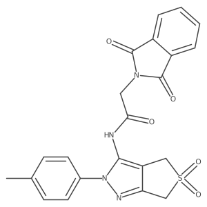 N-(5,5-dioxido-2-(p-tolyl)-4,6-dihydro-2H-thieno[3,4-c]pyrazol-3-yl)-2-(1,3-dioxoisoindolin-2-yl)acetamide结构式