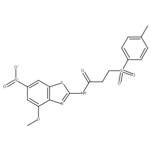 N-(4-methoxy-6-nitrobenzo[d]thiazol-2-yl)-3-tosylpropanamide Structure