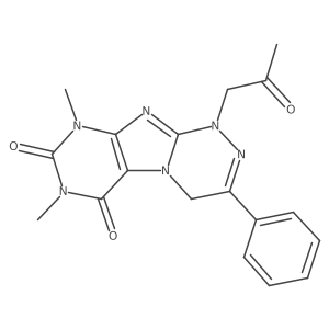 7,9-dimethyl-1-(2-oxopropyl)-3-phenyl-7,9-dihydro-[1,2,4]triazino[3,4-f]purine-6,8(1H,4H)-dione Structure