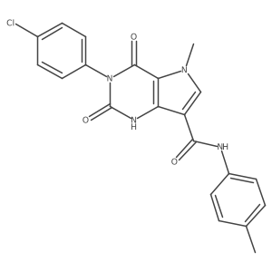3-(4-chlorophenyl)-5-methyl-N-(4-methylphenyl)-2,4-dioxo-1H,2H,3H,4H,5H-pyrrolo[3,2-d]pyrimidine-7-carboxamide结构式