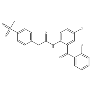 N-(4-chloro-2-(2-chlorobenzoyl)phenyl)-2-(4-(methylsulfonyl)phenyl)acetamide Structure