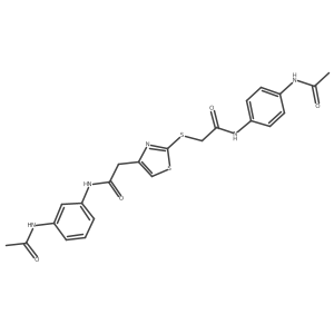 N-(4-acetamidophenyl)-2-((4-(2-((3-acetamidophenyl)amino)-2-oxoethyl)thiazol-2-yl)thio)acetamide Structure
