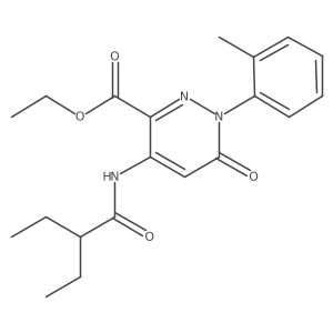 Ethyl 4-(2-ethylbutanamido)-6-oxo-1-(o-tolyl)-1,6-dihydropyridazine-3-carboxylate结构式