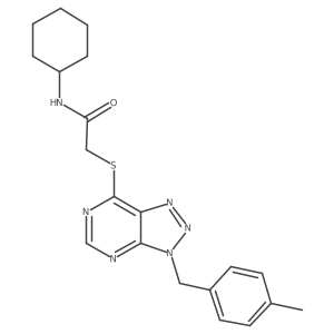 N-cyclohexyl-2-((3-(4-methylbenzyl)-3H-[1,2,3]triazolo[4,5-d]pyrimidin-7-yl)thio)acetamide Structure
