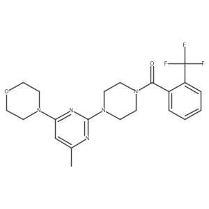 (4-(4-Methyl-6-morpholinopyrimidin-2-yl)piperazin-1-yl)(2-(trifluoromethyl)phenyl)methanone结构式