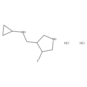 (3R,4S)-3-cyclopropylaminomethyl-4-fluoropyrrolidine dihydrochloride结构式