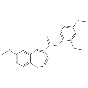 N-(2,4-dimethoxyphenyl)-7-methoxy-1-benzoxepine-4-carboxamide结构式