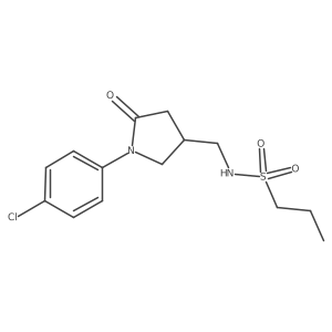 N-((1-(4-chlorophenyl)-5-oxopyrrolidin-3-yl)methyl)propane-1-sulfonamide结构式