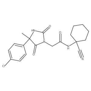 2-[4-(4-chlorophenyl)-4-methyl-2,5-dioxoimidazolidin-1-yl]-N-(1-cyanocyclohexyl)acetamide Structure