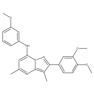 2-(3,4-dimethoxyphenyl)-N-(3-methoxyphenyl)-3,5-dimethylpyrazolo[1,5-a]pyrimidin-7-amine结构式