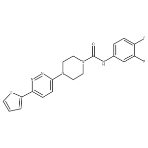 N-(3,4-difluorophenyl)-4-[6-(furan-2-yl)pyridazin-3-yl]piperazine-1-carboxamide结构式