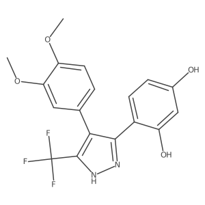4-(4-(3,4-dimethoxyphenyl)-5-(trifluoromethyl)-1H-pyrazol-3-yl)benzene-1,3-diol Structure