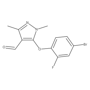 5-(4-Bromo-2-fluorophenoxy)-1,3-dimethyl-1H-pyrazole-4-carboxaldehyde结构式