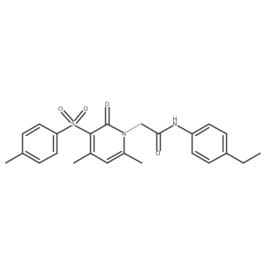 2-(4,6-dimethyl-2-oxo-3-tosylpyridin-1(2H)-yl)-N-(4-ethylphenyl)acetamide结构式