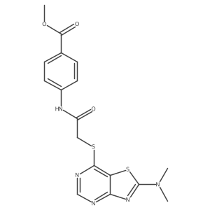 Methyl 4-(2-((2-(dimethylamino)thiazolo[4,5-d]pyrimidin-7-yl)thio)acetamido)benzoate Structure