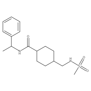 4-(methanesulfonamidomethyl)-N-(1-phenylethyl)cyclohexane-1-carboxamide结构式
