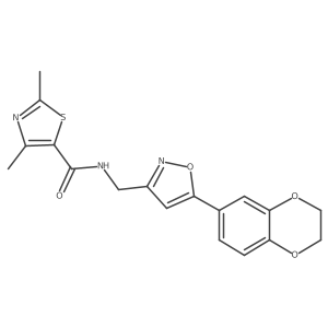 N-((5-(2,3-dihydrobenzo[b][1,4]dioxin-6-yl)isoxazol-3-yl)methyl)-2,4-dimethylthiazole-5-carboxamide Structure