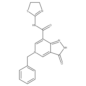 5-benzyl-N-(4,5-dihydrothiazol-2-yl)-3-oxo-3,5-dihydro-2H-pyrazolo[4,3-c]pyridine-7-carboxamide结构式