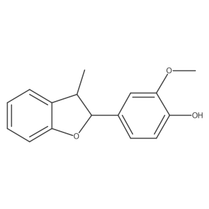 rel-2-Methoxy-4-((2R,3R)-3-methyl-2,3-dihydrobenzofuran-2-yl)phenol Structure