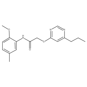 N-(2-methoxy-5-methylphenyl)-2-((6-propylpyrimidin-4-yl)thio)acetamide结构式