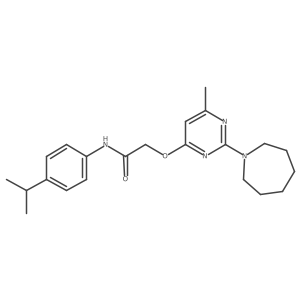 2-{[2-(azepan-1-yl)-6-methylpyrimidin-4-yl]oxy}-N-[4-(propan-2-yl)phenyl]acetamide结构式