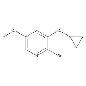 2-Bromo-3-cyclopropoxy-5-(methylthio)pyridine结构式