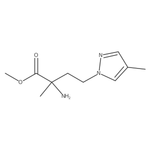 methyl 2-amino-2-methyl-4-(4-methyl-1H-pyrazol-1-yl)butanoate结构式