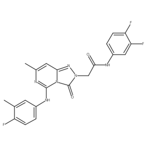 N~1~-(3,4-difluorophenyl)-2-[5-(4-fluoro-3-methylanilino)-7-methyl-3-oxo[1,2,4]triazolo[4,3-c]pyrimidin-2(3H)-yl]acetamide结构式
