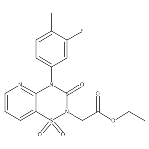 ethyl 2-(4-(3-fluoro-4-methylphenyl)-1,1-dioxido-3-oxo-3,4-dihydro-2H-pyrido[2,3-e][1,2,4]thiadiazin-2-yl)acetate结构式