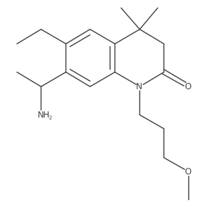7-(1-amino-ethyl)-6-ethyl-(3-methoxy-propyl)-4,4-dimethyl-3,4-dihydro-1H-quinolin-2-one结构式