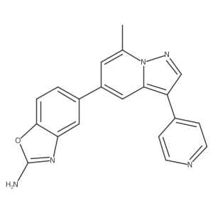 5-[7-Methyl-3-(4-pyridinyl)pyrazolo[1,5-a]pyridin-5-yl]-2-benzoxazolamine Structure