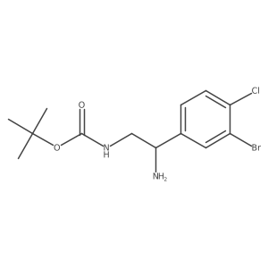tert-butyl N-[2-amino-2-(3-bromo-4-chlorophenyl)ethyl]carbamate结构式