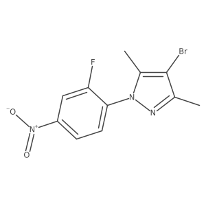 4-Bromo-1-(2-fluoro-4-nitrophenyl)-3,5-dimethyl-1H-pyrazole结构式