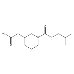 2-{1-[(2-Methylpropyl)carbamoyl]piperidin-3-yl}acetic acid结构式