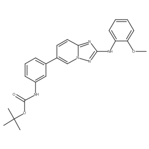 Tert-butyl (3-(2-((2-methoxyphenyl)amino)-[1,2,4]triazolo[1,5-a]pyridin-6-yl)phenyl)carbamate结构式