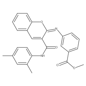 methyl 3-({(2Z)-3-[(2,4-dimethylphenyl)carbamoyl]-2H-chromen-2-ylidene}amino)benzoate结构式