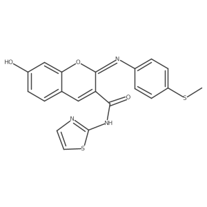 (2Z)-7-hydroxy-2-{[4-(methylsulfanyl)phenyl]imino}-N-(1,3-thiazol-2-yl)-2H-chromene-3-carboxamide Structure