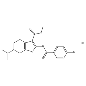 Methyl 2-(4-bromobenzamido)-6-isopropyl-4,5,6,7-tetrahydrothieno[2,3-c]pyridine-3-carboxylate hydrochloride Structure