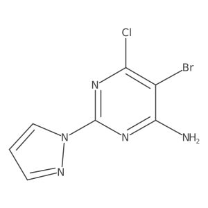 5-bromo-6-chloro-2-(1H-pyrazol-1-yl)pyrimidin-4-amine Structure
