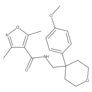 N-{[4-(4-methoxyphenyl)tetrahydro-2H-pyran-4-yl]methyl}-3,5-dimethyl-1,2-oxazole-4-carboxamide结构式