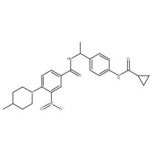Benzamide, N-[1-[4-[(cyclopropylcarbonyl)amino]phenyl]ethyl]-4-(4-methyl-1-piperidinyl)-3-nitro- Structure