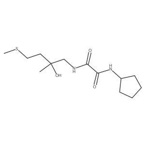 N1-cyclopentyl-N2-(2-hydroxy-2-methyl-4-(methylthio)butyl)oxalamide结构式
