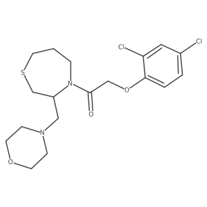 2-(2,4-Dichlorophenoxy)-1-(3-(morpholinomethyl)-1,4-thiazepan-4-yl)ethanone结构式