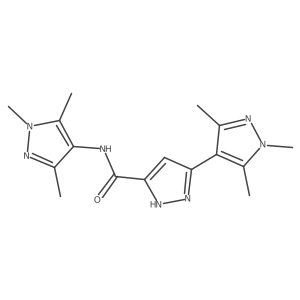 1',3',5'-trimethyl-N-(1,3,5-trimethyl-1H-pyrazol-4-yl)-1'H,2H-3,4'-bipyrazole-5-carboxamide结构式
