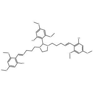 2,2a(2)-[[2-(2-Hydroxy-4,6-dimethoxyphenyl)-1,3-imidazolidinediyl]bis(3,1-propanediylnitrilomethylidyne)]bis[3,5-dimethoxyphenol]结构式